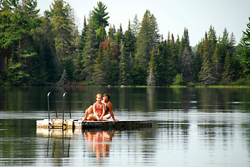 Image showing Family fun lake