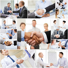 Image showing collage with business handshake