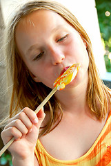 Image showing Girl with lollipop