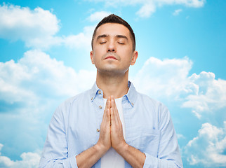 Image showing happy man praying