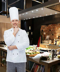 Image showing happy male chef cook thinking