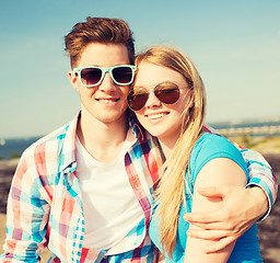 Image showing smiling couple having fun outdoors