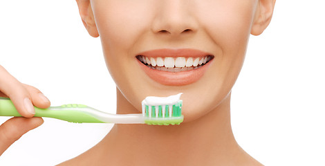 Image showing woman with toothbrush