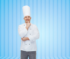 Image showing happy male chef cook thinking