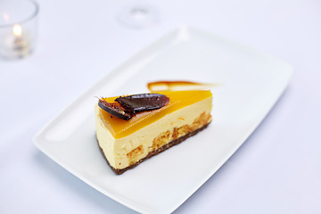 Image showing dessert or piece of cake at restaurant