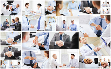 Image showing collage with business handshake