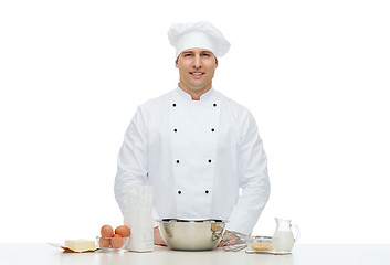 Image showing happy male chef cook baking