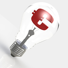 Image showing Euro sign in the light bulb