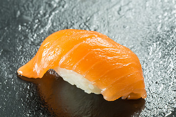Image showing sushi with organic salmon