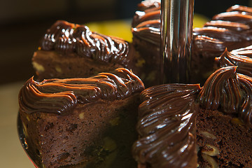 Image showing Delicious dark chocolate cake