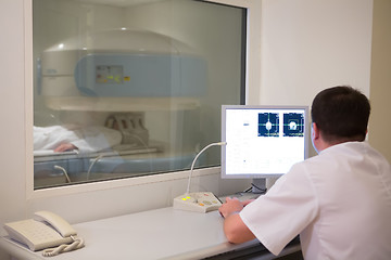 Image showing doctor analyzing results