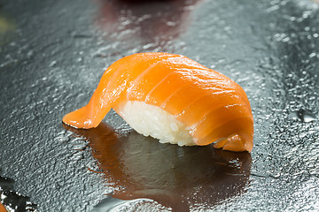 Image showing sushi with organic salmon