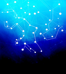 Image showing Dots with connections, triangles light background