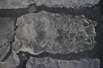 Image showing spring ice melts quickly in bright sunlight