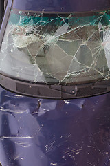 Image showing car wreck broken windshield