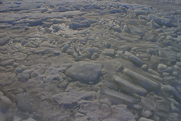 Image showing spring ice melts quickly in bright sunlight