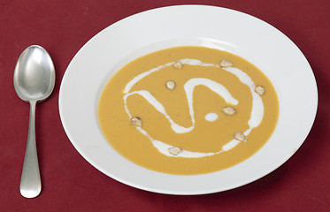 Image showing French squash soup bowl