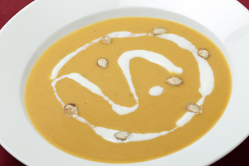 Image showing French squash soup closeup