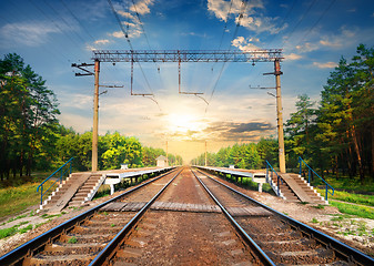 Image showing Stairs on railroad