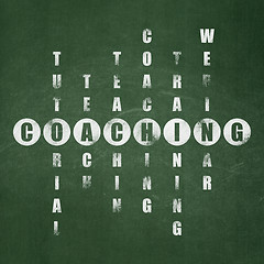 Image showing Education concept: word Coaching in solving Crossword Puzzle