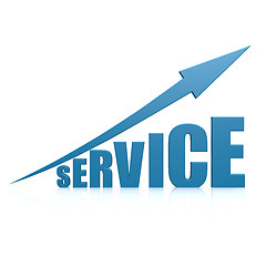 Image showing Service blue arrow