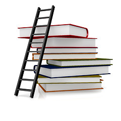 Image showing Black ladder and book