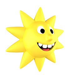 Image showing Yellow sun smiling