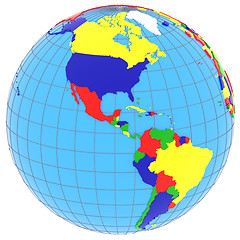 Image showing South and North America on the globe