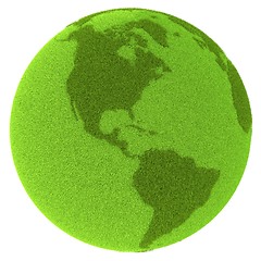 Image showing Americas on green planet