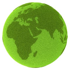 Image showing Americas on green planet