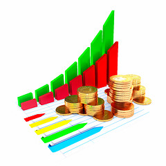 Image showing Business diagram with coins