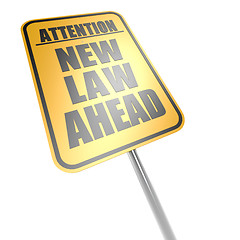 Image showing New law ahead road sign