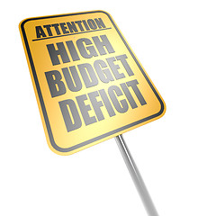 Image showing High budget deficit road sign