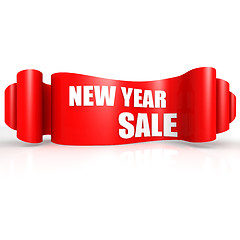 Image showing New year sale red wave ribbon