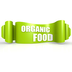 Image showing Organic food green wave ribbon