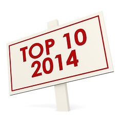 Image showing Top 10 2014 white banner