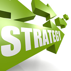 Image showing Strategy arrow in green