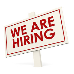 Image showing We are hiring white banner