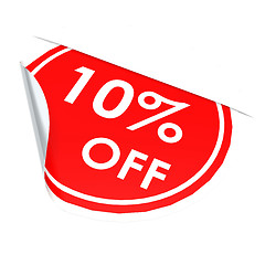 Image showing Red circle label 10 percent off