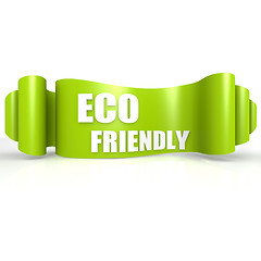 Image showing Eco friendly green wave ribbon