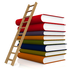 Image showing Ladder and book