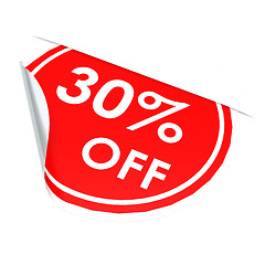 Image showing Red circle label 30 percent off