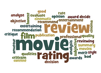 Image showing Movie review word cloud