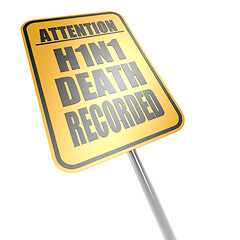 Image showing H1N1 death recorded road sign