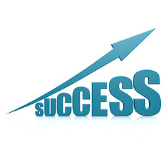 Image showing Success blue arrow