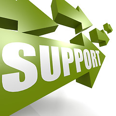 Image showing Support arrow in green