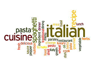 Image showing Italian Cuisine word cloud