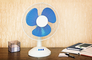 Image showing Convenient fan with a switch on the Desk
