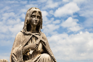 Image showing Old cemetery statue