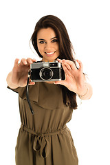 Image showing Attractive Woman with photo camera